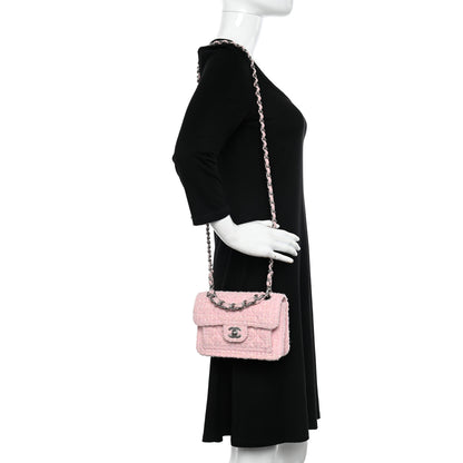 Chanel Tweed Quilted Double You Mini Flap Pink 2 of 14