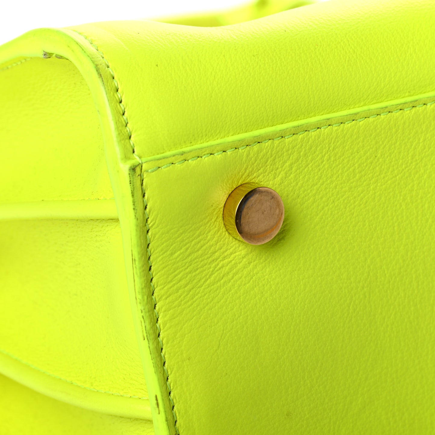Calfskin Small Sac De Jour Bag Neon Yellow