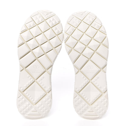 Valentino Garavani Mix Media Crystal High Top Chunky Sneakers 38.5 White 5 of 9