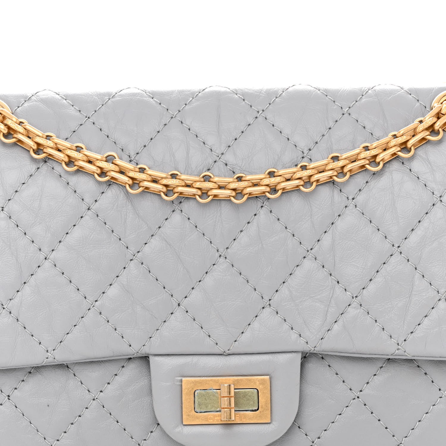Chanel Aged Calfskin Quilted 2.55 Reissue 225 Flap Grey 8 of 14