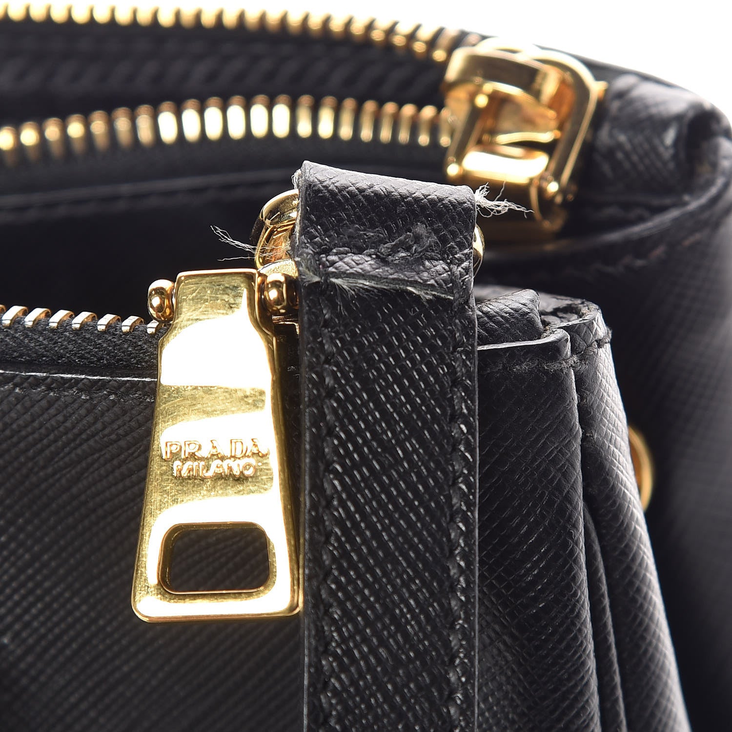 Prada Saffiano Small Galleria Double Zip Tote Black 7 of 9