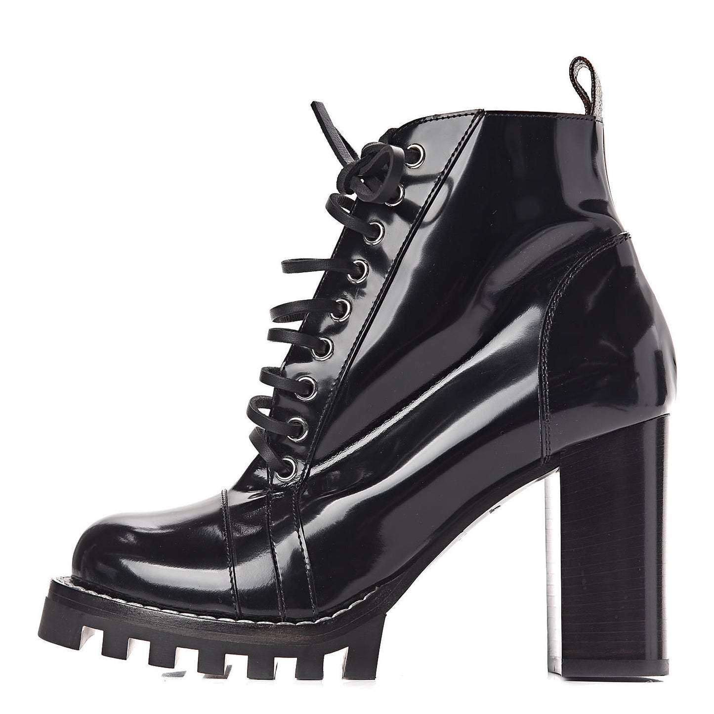 Patent Calfskin Star Trail Ankle Boots 38.5 Black