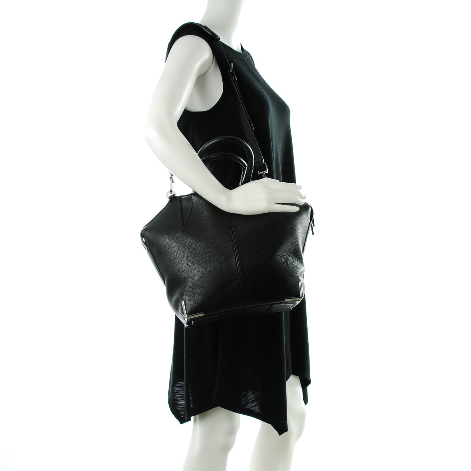 Alexander Wang Pebbled Calfskin Small Emile Black 2 of 8