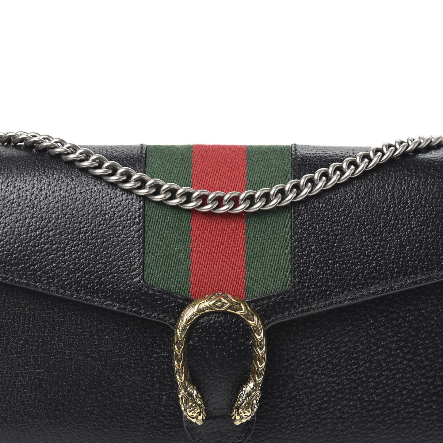Calfskin Web Mini Dionysus Chain Wallet Black