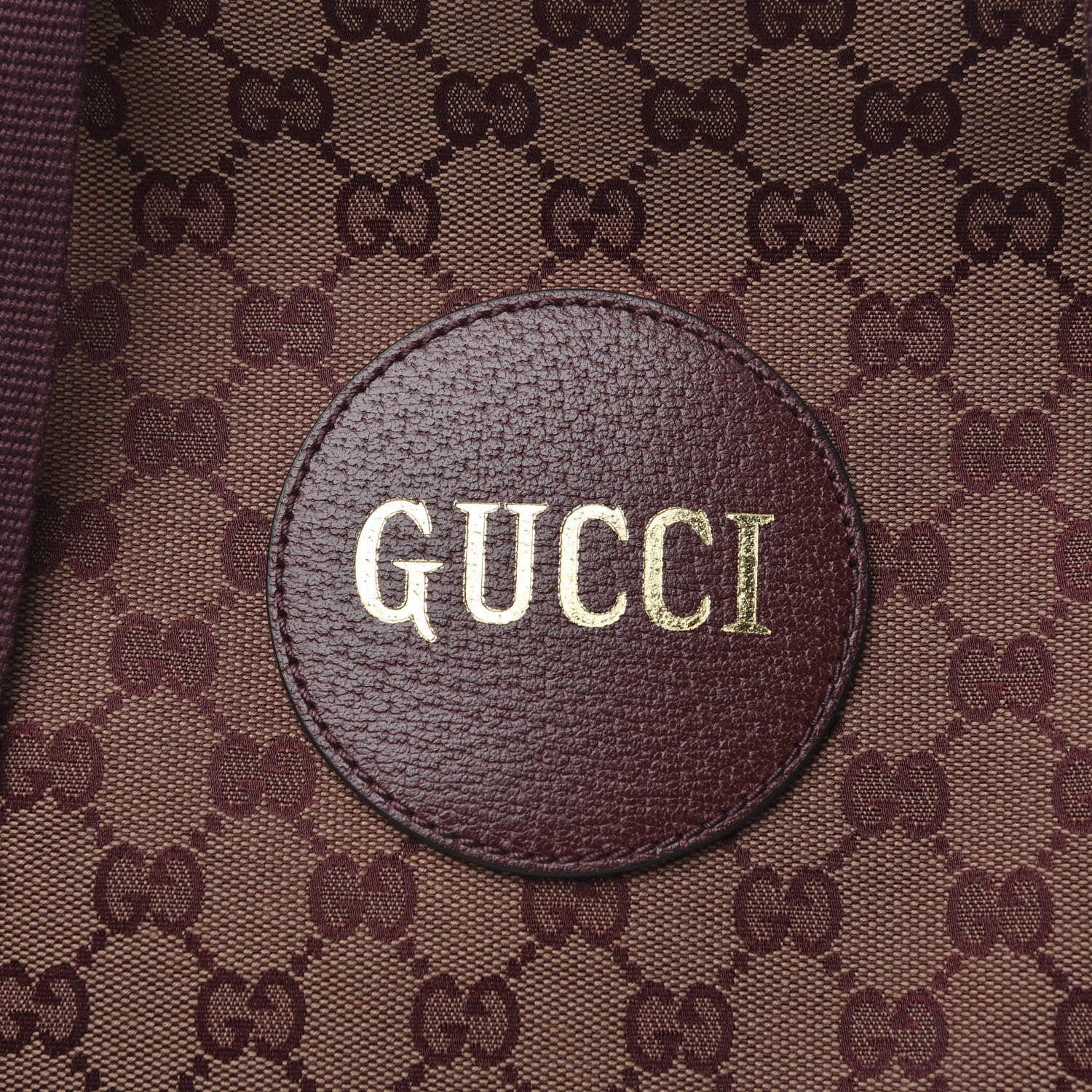 Gucci GG Monogram Script Logo Large Double Pocket Backpack Sahara Rubino Bordeaux 8 of 10