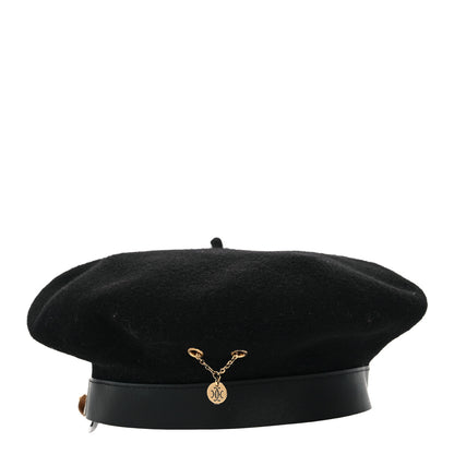 Hermes Merinos Wool Felt Felicity Beret Hat 57 Black 2 of 7