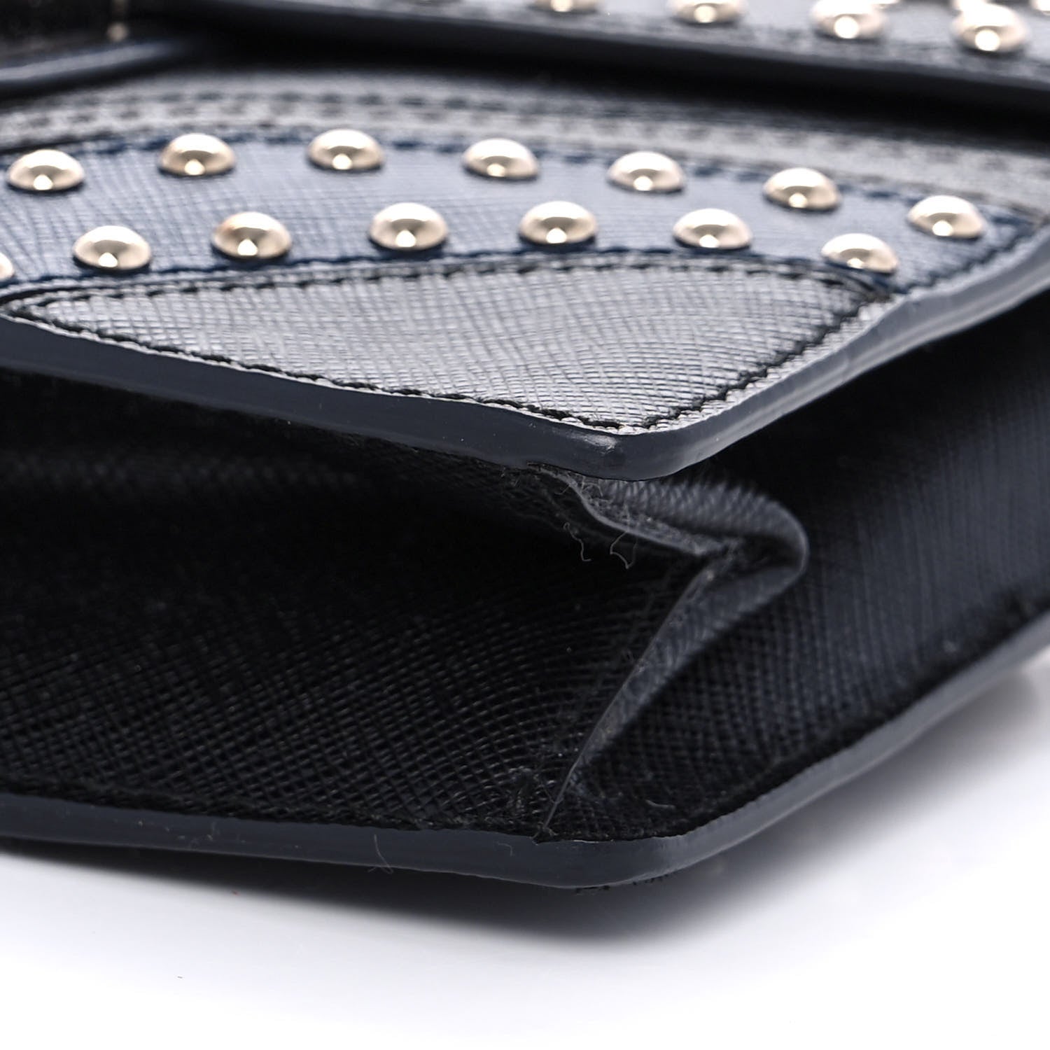 Prada Saffiano Studded Sound Bag Black Baltico 10 of 12