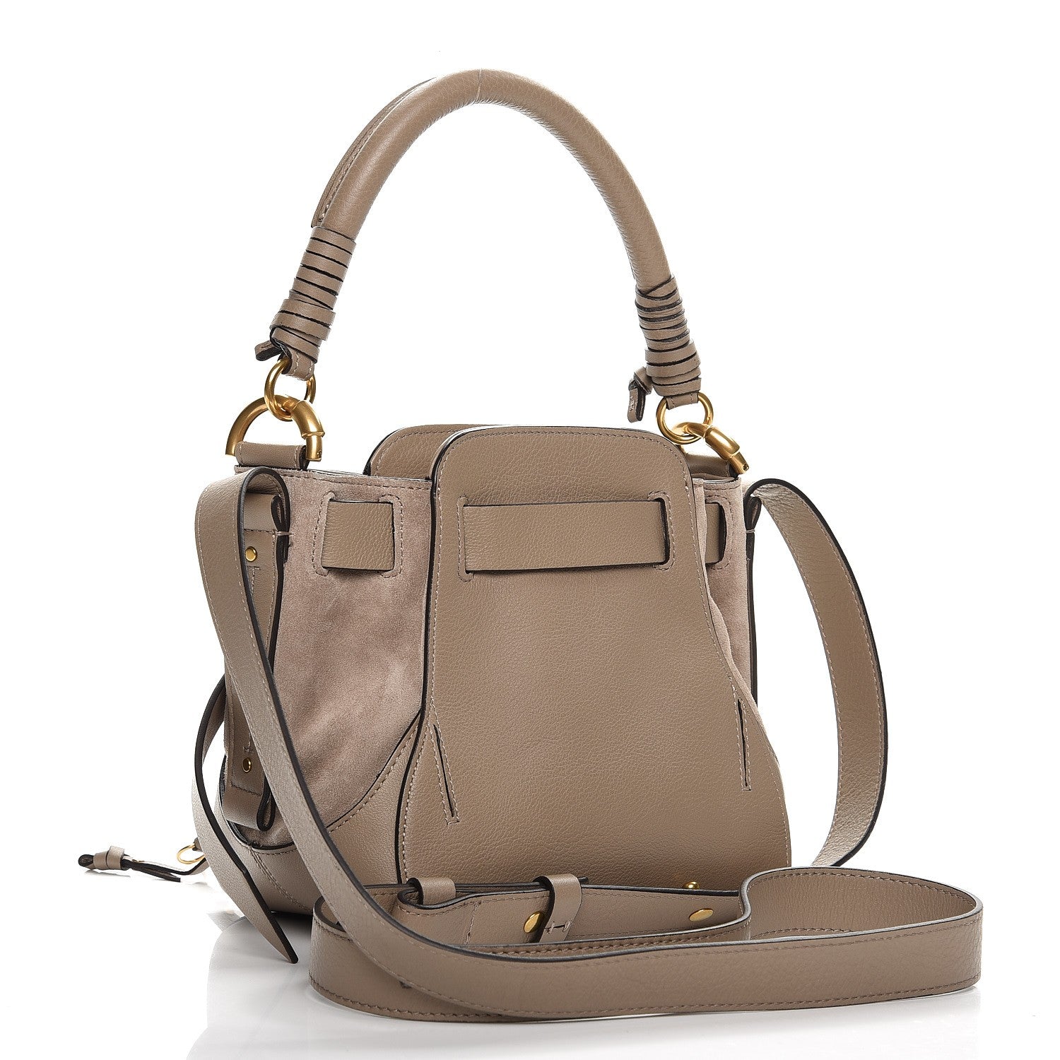 Chloe Suede Calfskin Small Owen Bucket Bag Motty Grey 4 of 7