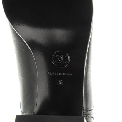 Chanel Calfskin Patent Pearl Short Boots 36 Black Gold 6 of 7