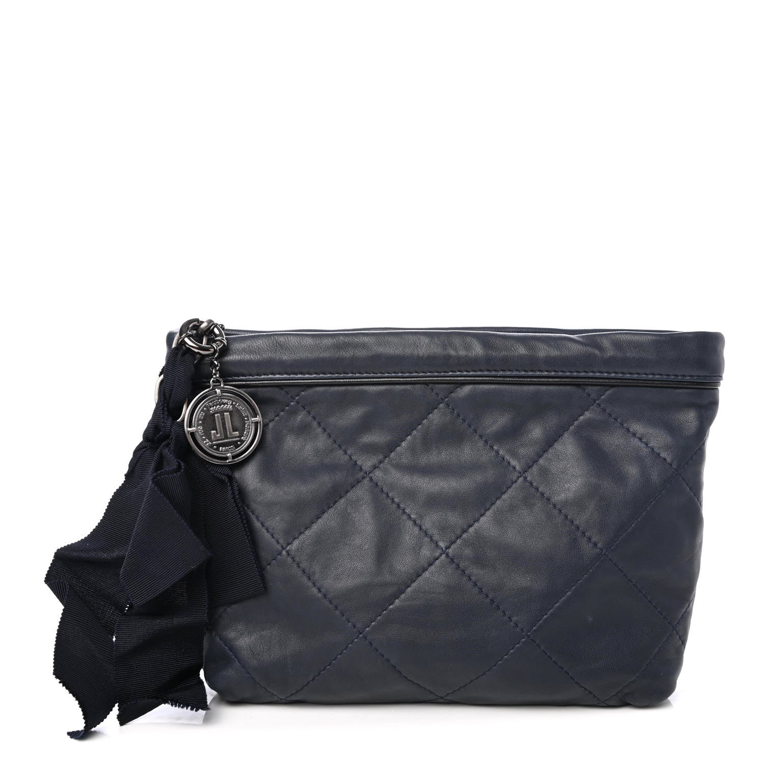 Lanvin Washed Lambskin Amalia Pouch Navy 1 of 4