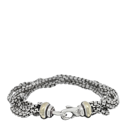 David Yurman Sterling Silver 14K Yellow Gold Six-Row Box Chain Bracelet 2 of 3