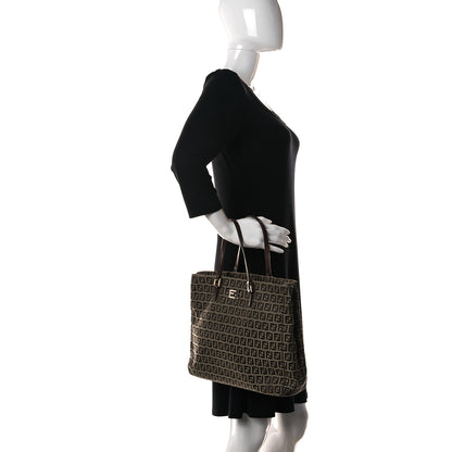 Fendi Zucchino Vitello Tote Testa di Moro Beige 2 of 14