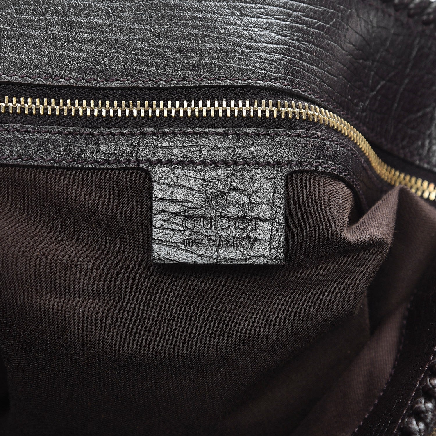 Gucci Monogram Large Horsebit Chain Hobo Dark Brown 6 of 14