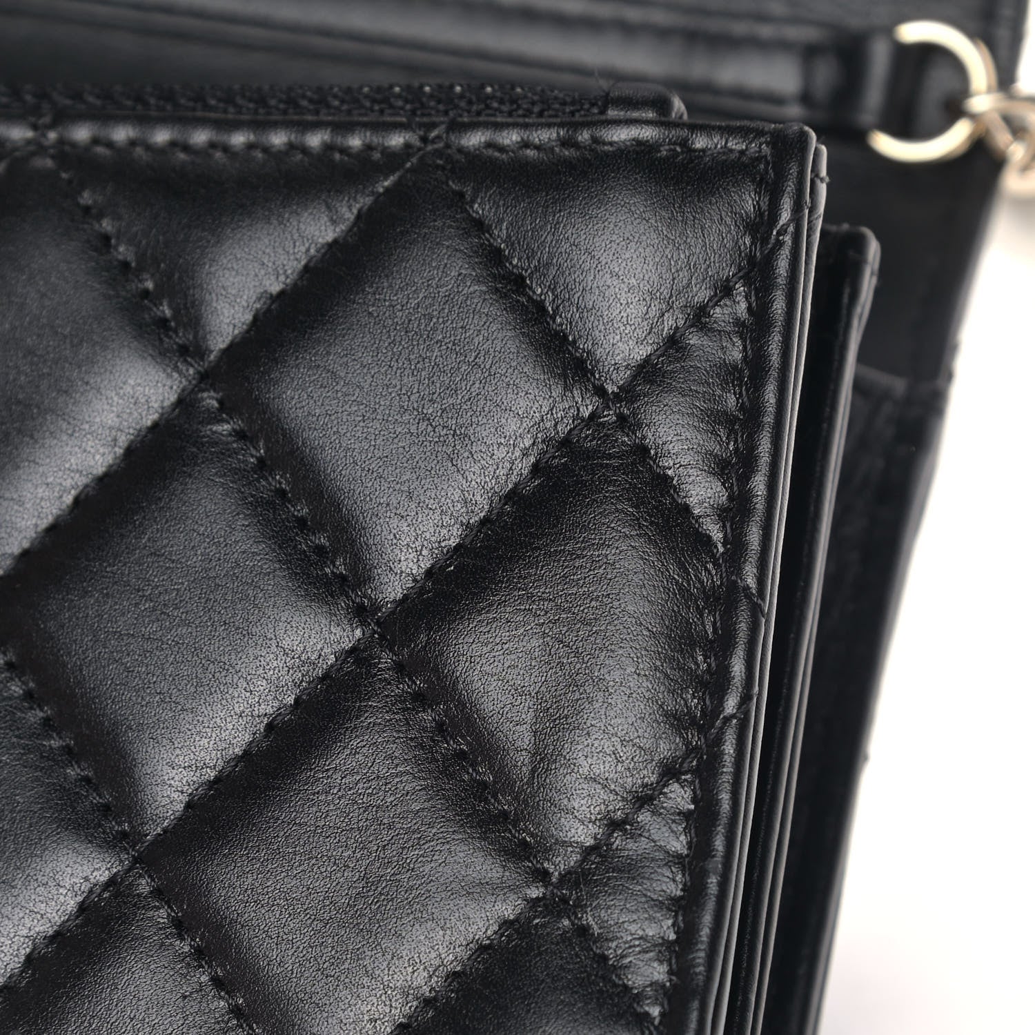 Chanel Calfskin Quilted Mini Maxi Pearls Wallet On Chain WOC Black 5 of 5