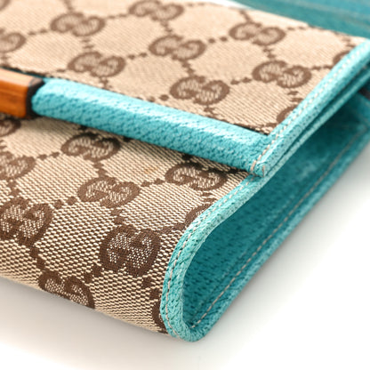 Gucci Monogram Bamboo Bar Clutch Turquoise 8 of 8