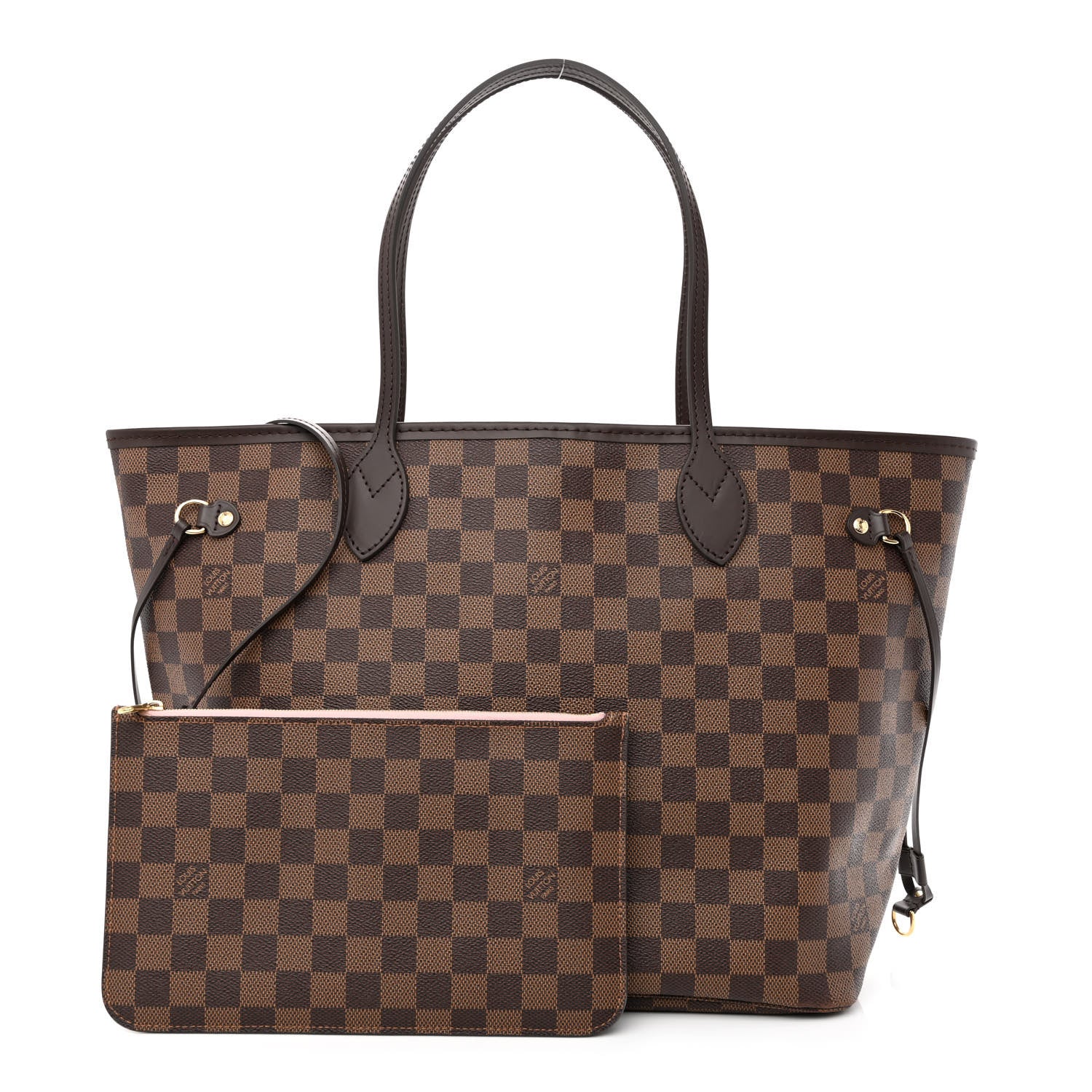 Louis Vuitton Damier Ebene Neo Neverfull MM Rose Ballerine 1 of 15