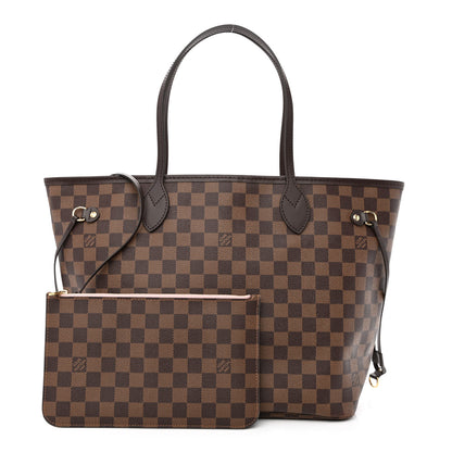 Louis Vuitton Damier Ebene Neo Neverfull MM Rose Ballerine 1 of 15