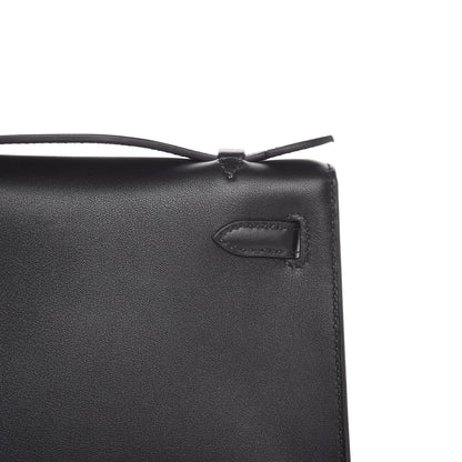 Hermes Swift Kelly Pochette Clutch Black 8 of 24