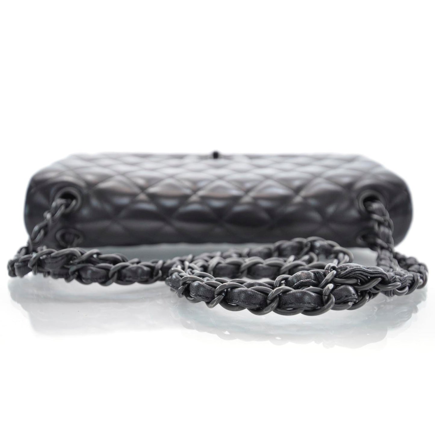 Lambskin Quilted Jumbo Flap Black BHW 11P