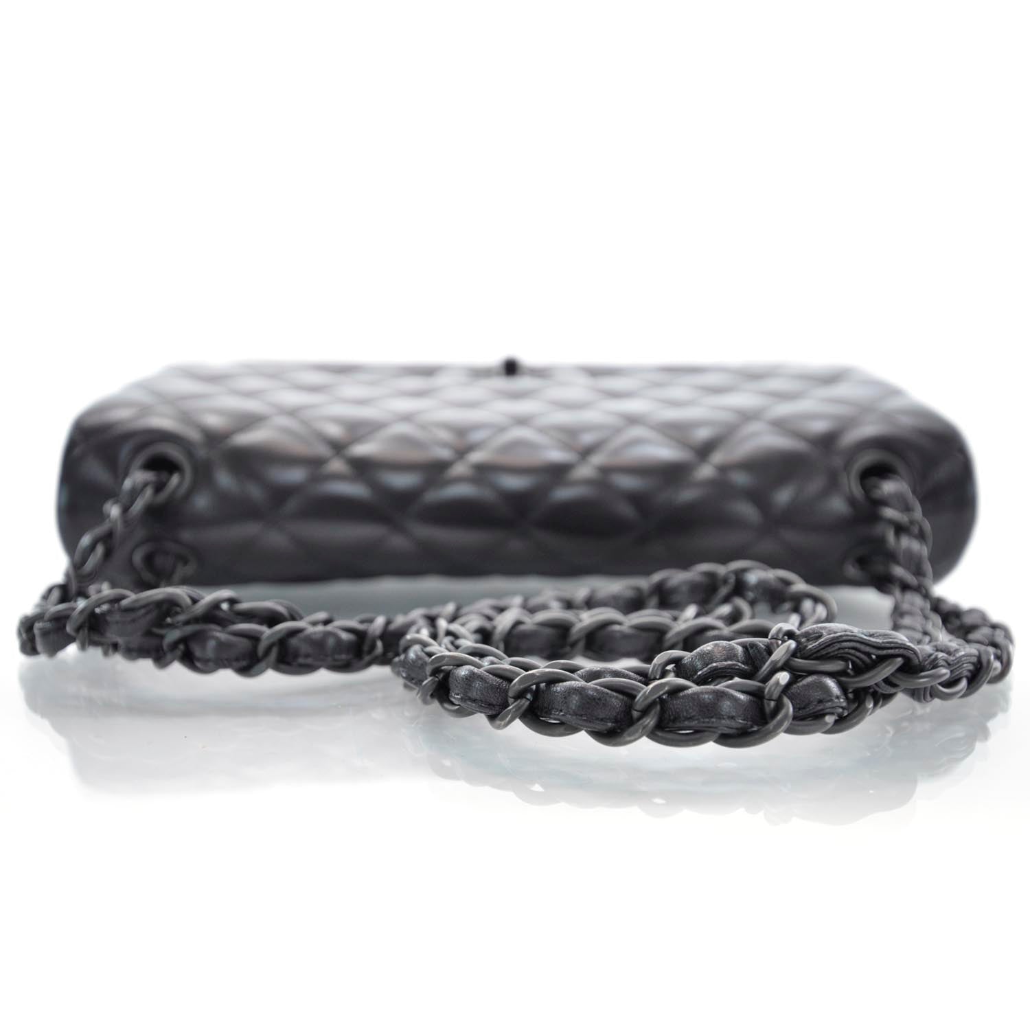 Chanel Lambskin Quilted Jumbo Flap Black BHW 11P 5 of 10