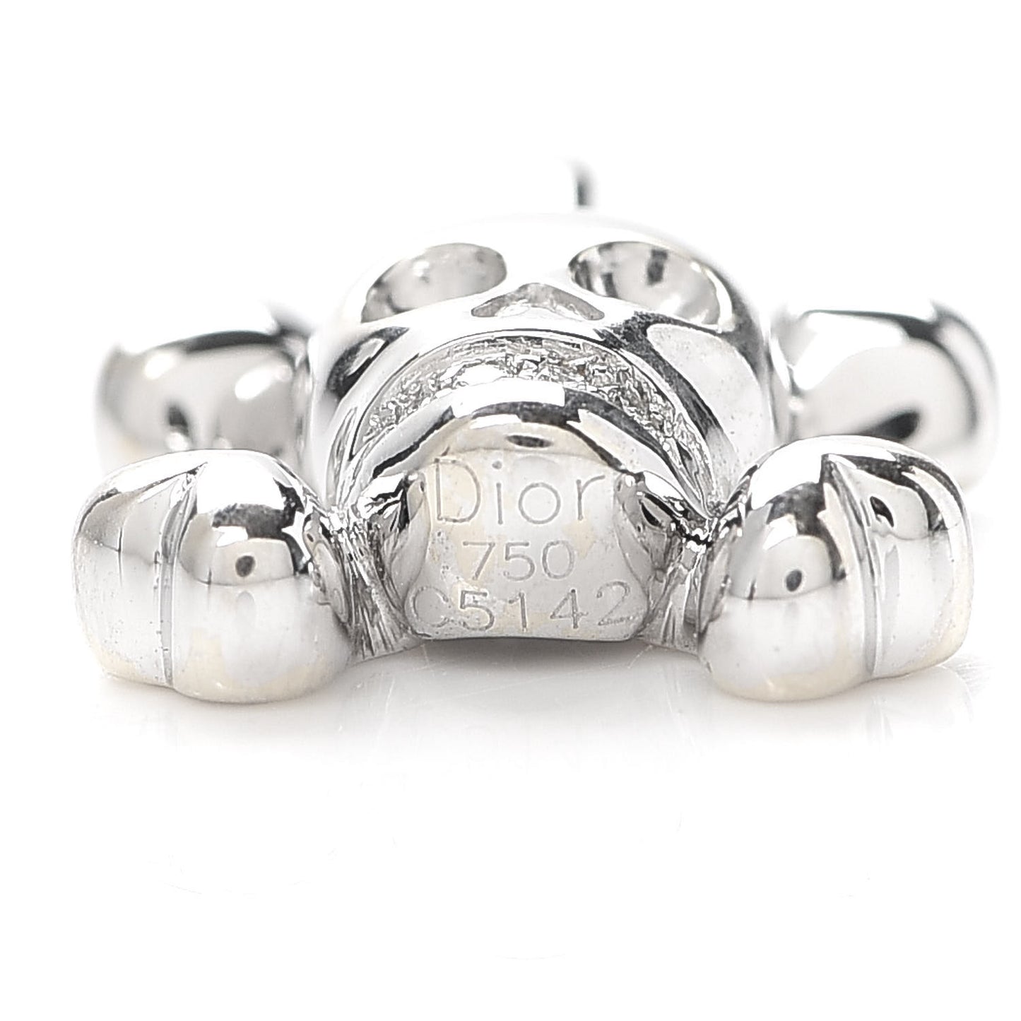 18K White Gold Diamond Tete de Mort Pendant