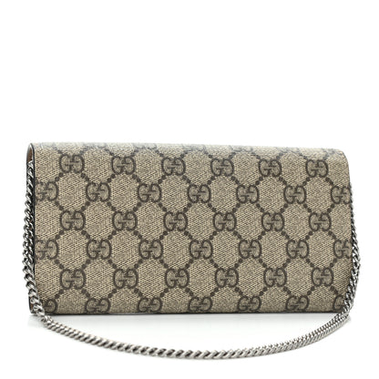 Gucci GG Supreme Monogram Dionysus Chain Clutch Wallet Beige Taupe 2 of 9