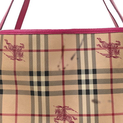 Burberry Haymarket Check Medium Canterbury Tote Bright Rhubarb Pink 10 of 14