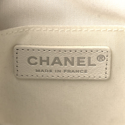 Chanel Patent Goatskin Quilted Small Gabrielle Bucket White 6 of 10