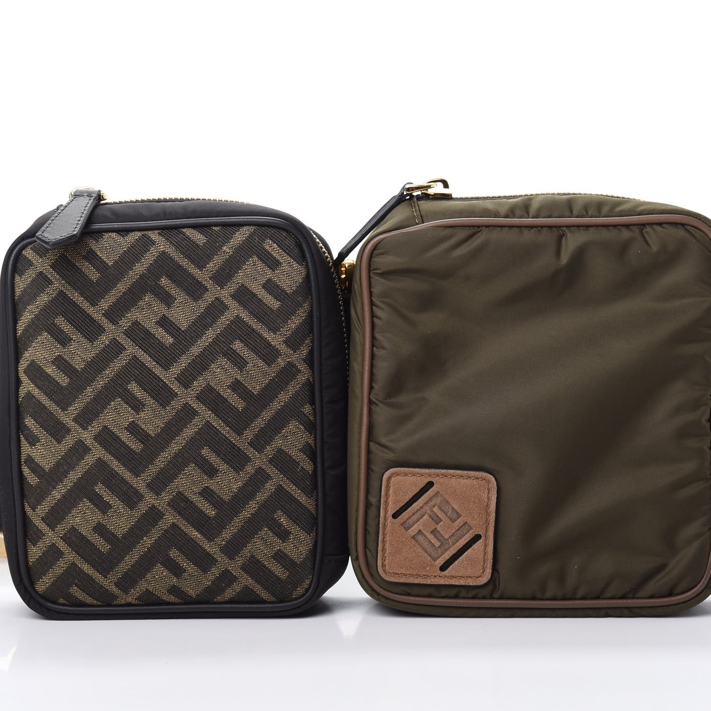 Nylon Dolmias Vitello Grace FF Multi Pouch Belt Bag Military Brown Tortora