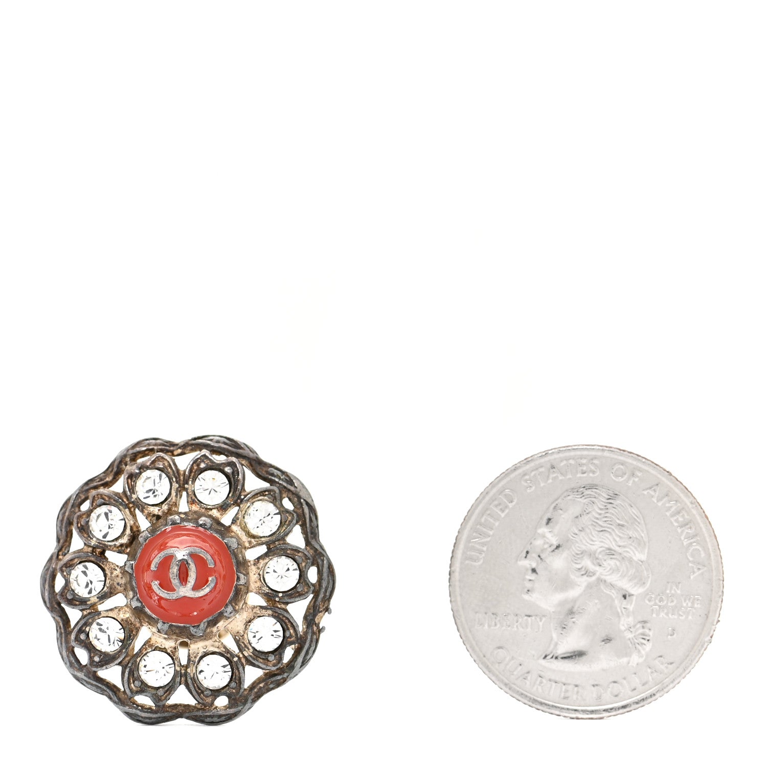 Chanel Crystal Gripoix CC Brooch 2 of 4