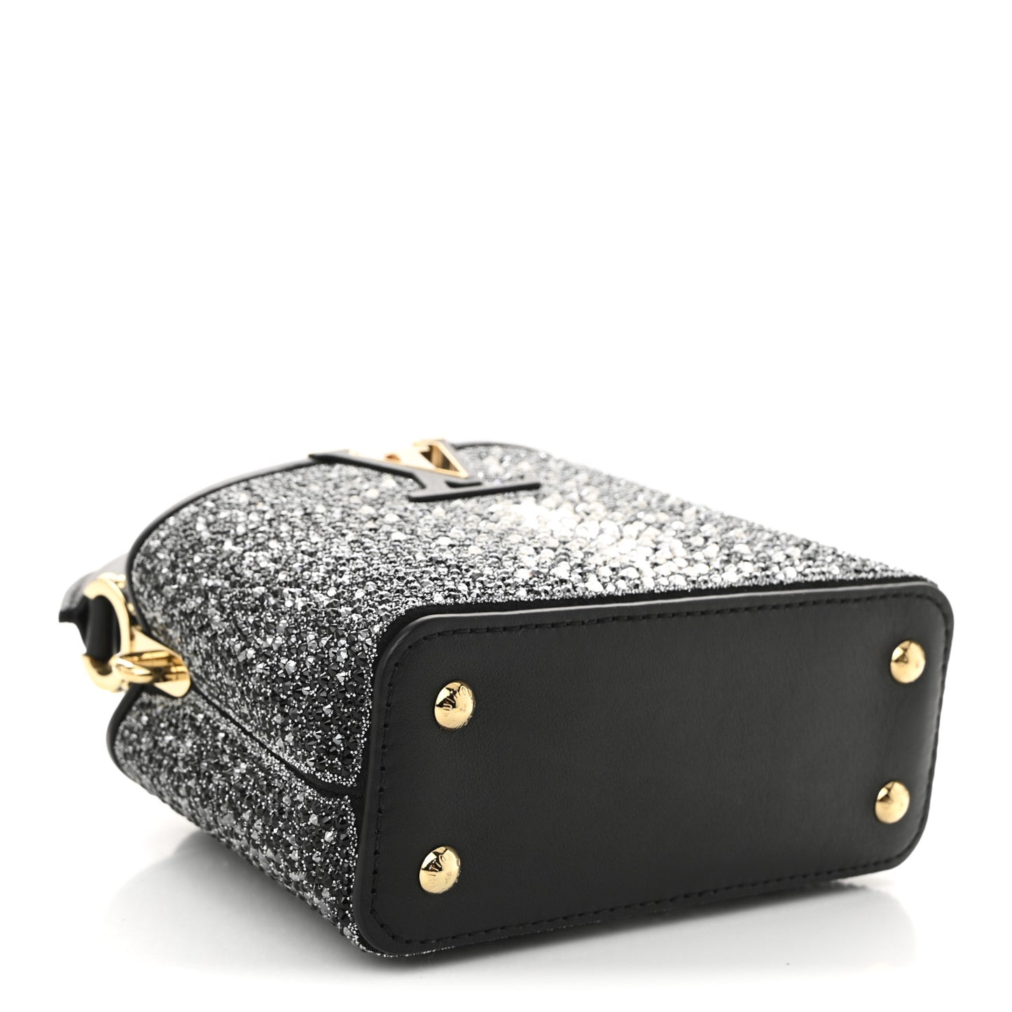 Crystal Cowhide Nano Capucines Silver Black
