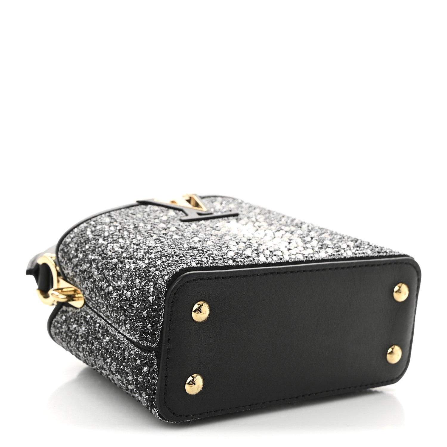 Louis Vuitton Crystal Cowhide Nano Capucines Silver Black 5 of 10