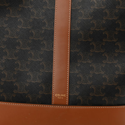 Celine Triomphe Canvas Calfskin Medium Bucket Bag Tan 8 of 11