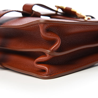 Chloe Shiny Grained Calfskin Medium Aby Day Shoulder Bag Sepia Brown 7 of 8