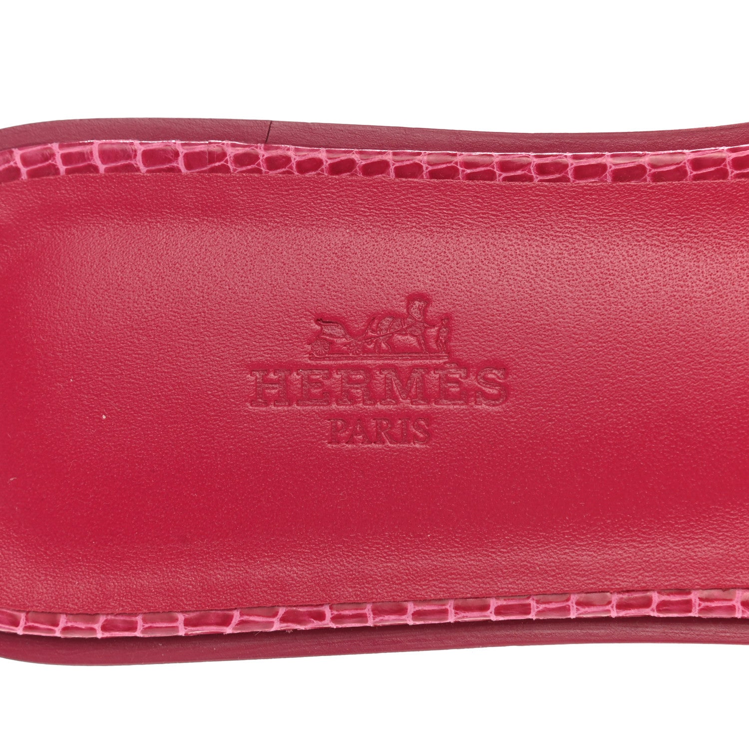Hermes Lizard Oran Sandals 40 Fuchsia 7 of 9