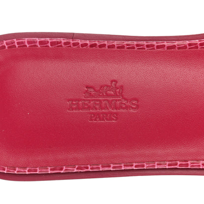 Hermes Lizard Oran Sandals 40 Fuchsia 7 of 9