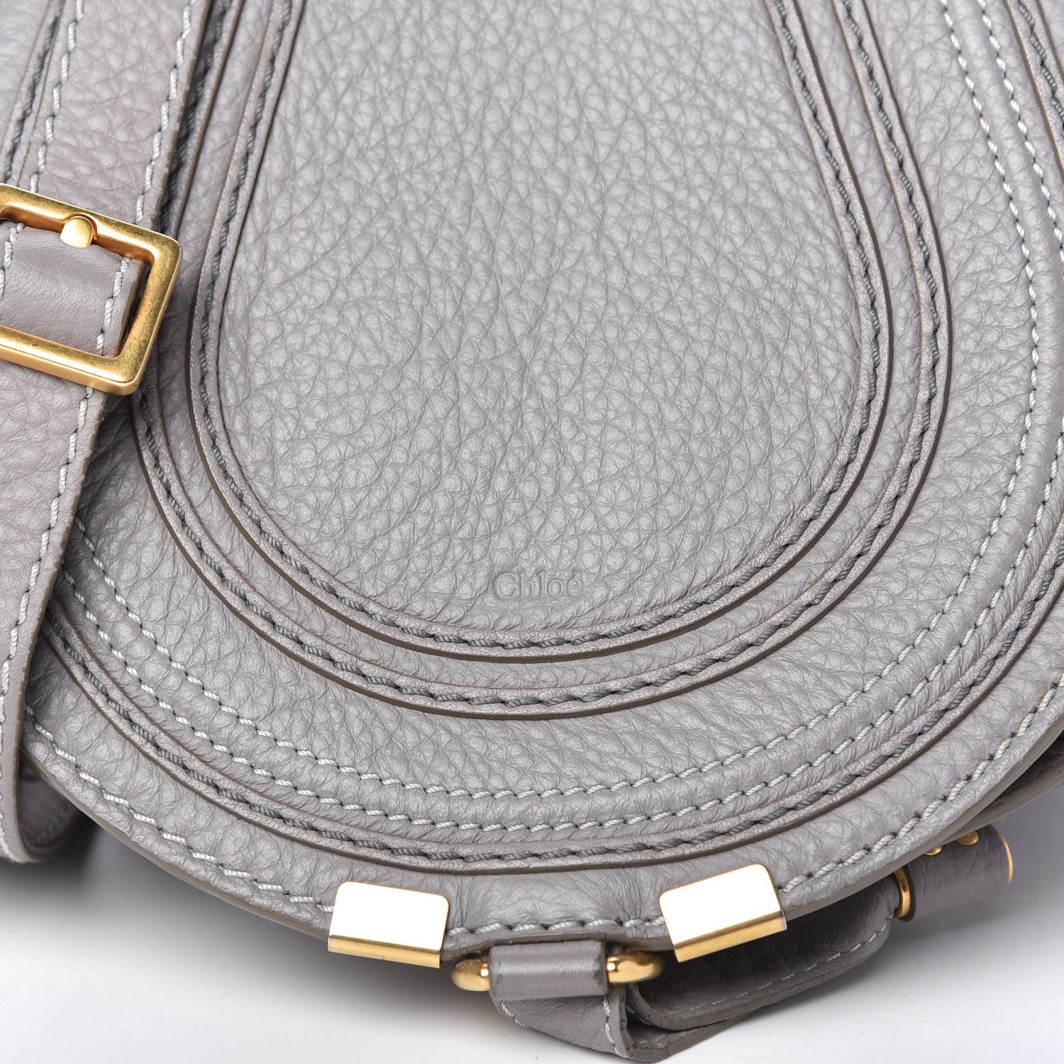 Chloe Calfskin Mini Marcie Round Crossbody Bag Cashmere Grey 11 of 11