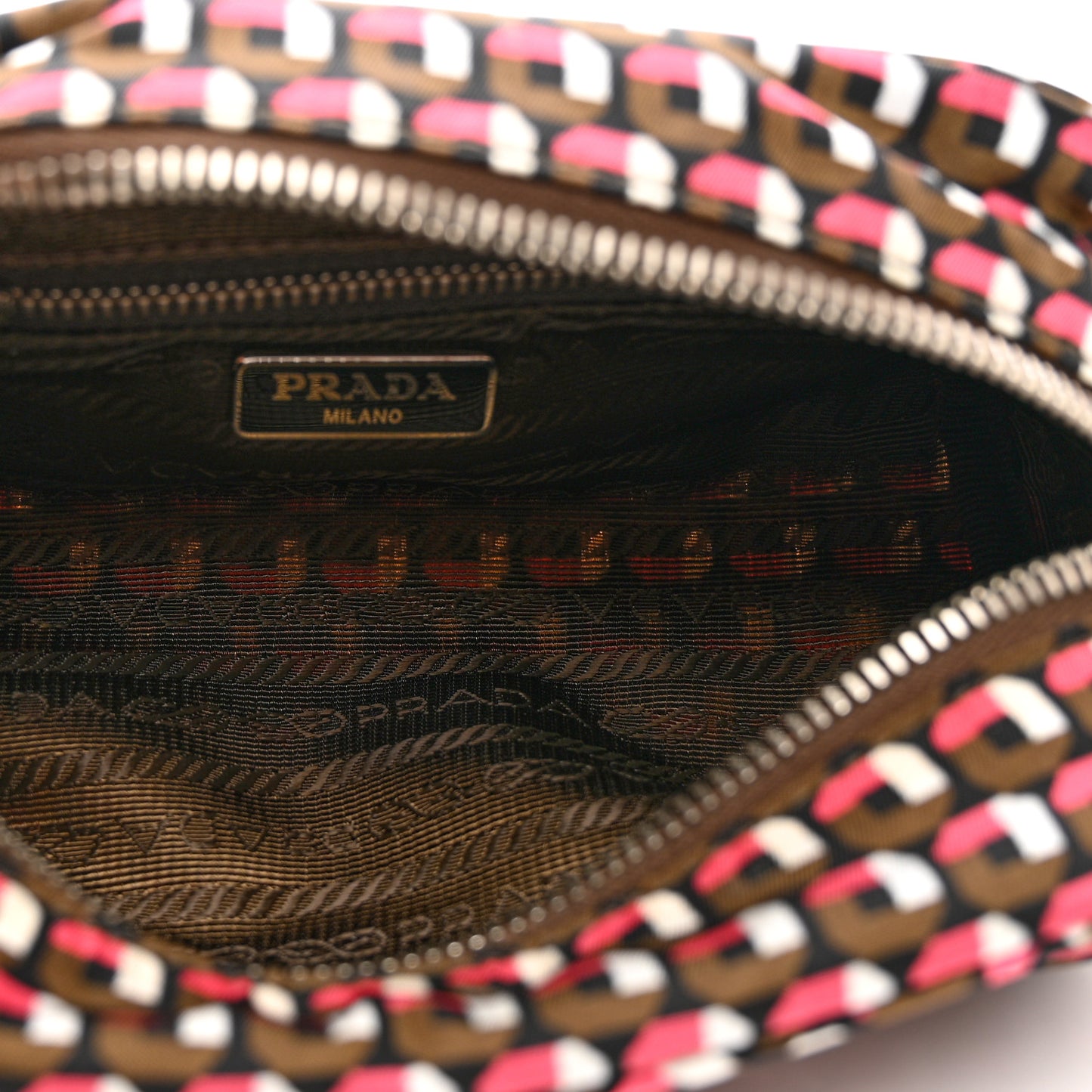 Nylon Tessuto Stampato Cosmetic Pouch Rosa