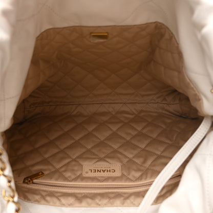 Chanel Shiny Calfskin Quilted Small Chanel 22 White 5 of 10