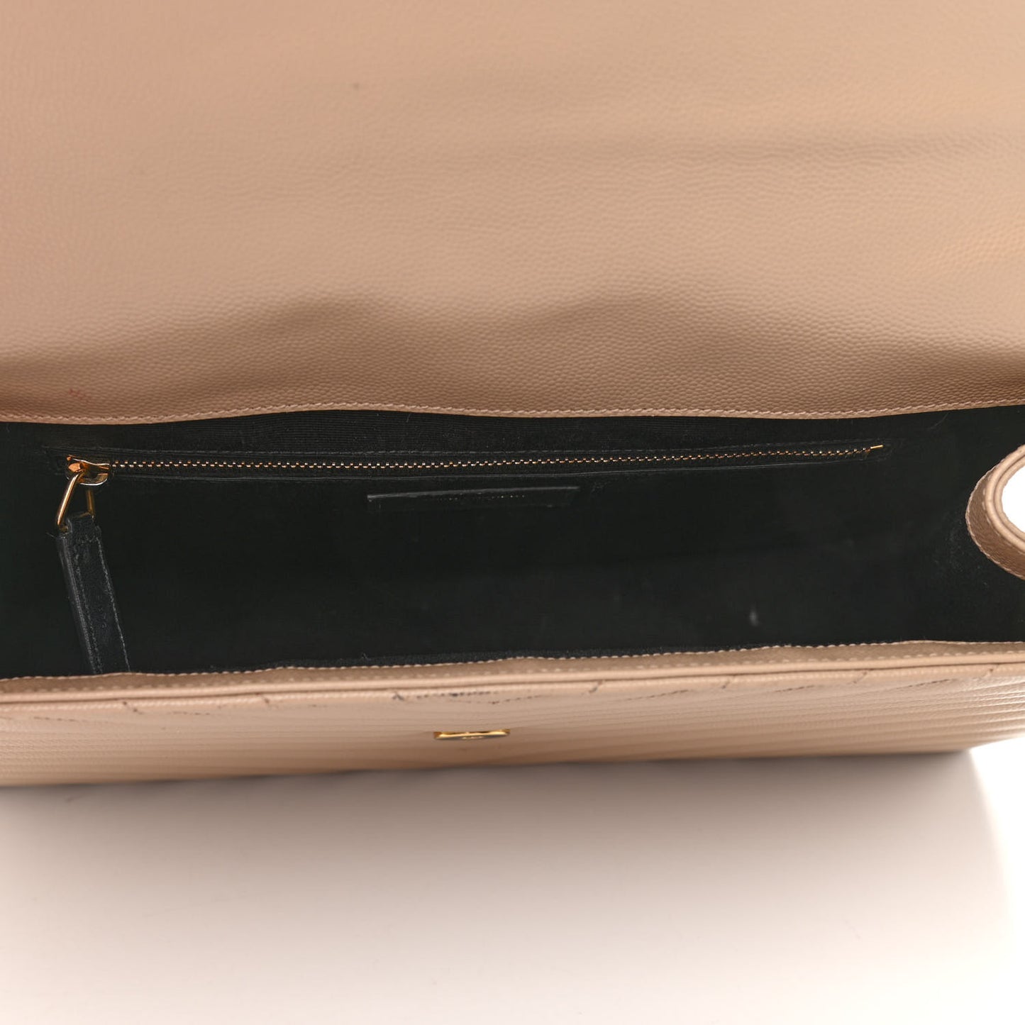 Grain De Poudre Matelasse Chevron Large Monogram Satchel Dark Beige