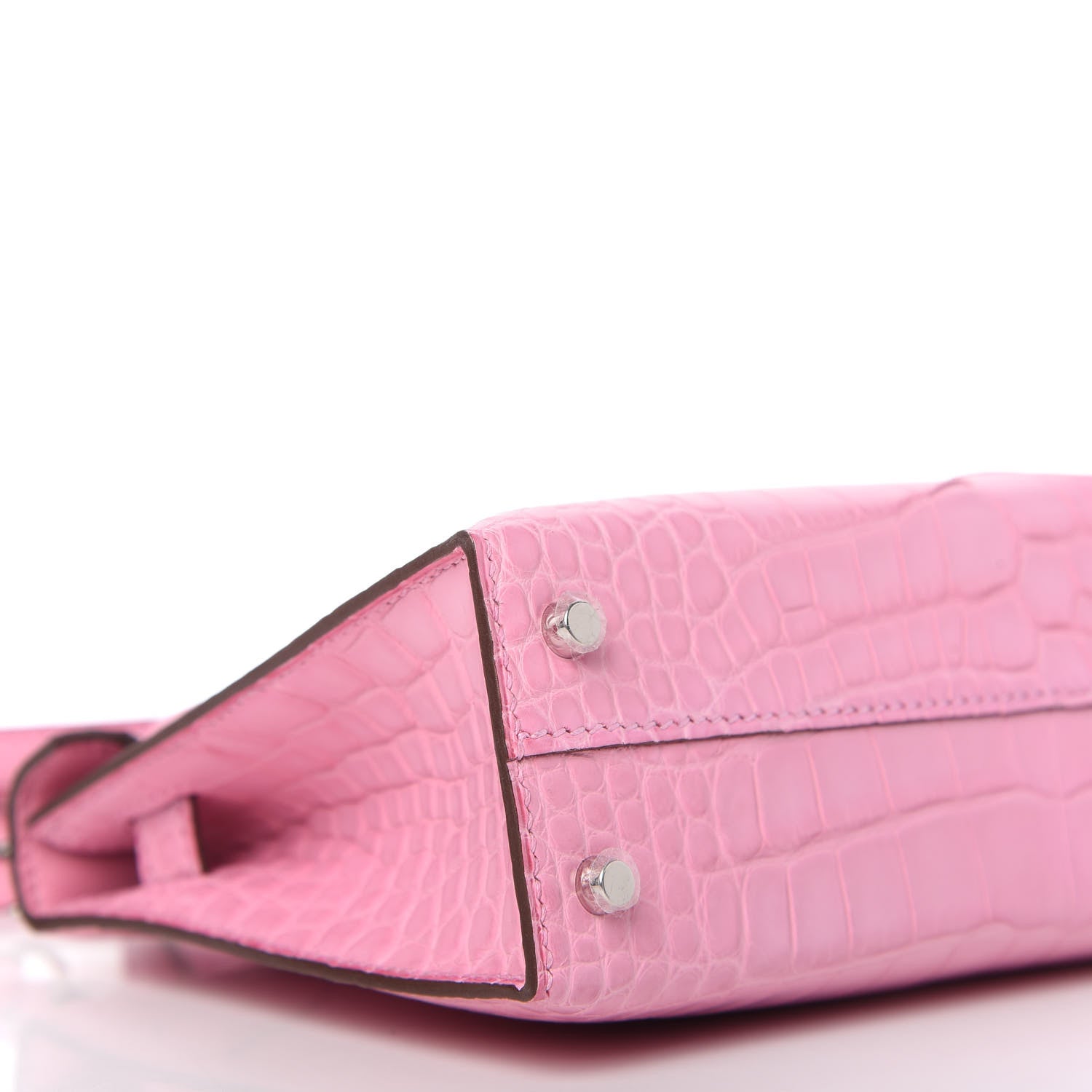 Hermes Matte Alligator Mini Kelly Sellier 20 5P Pink 6 of 10