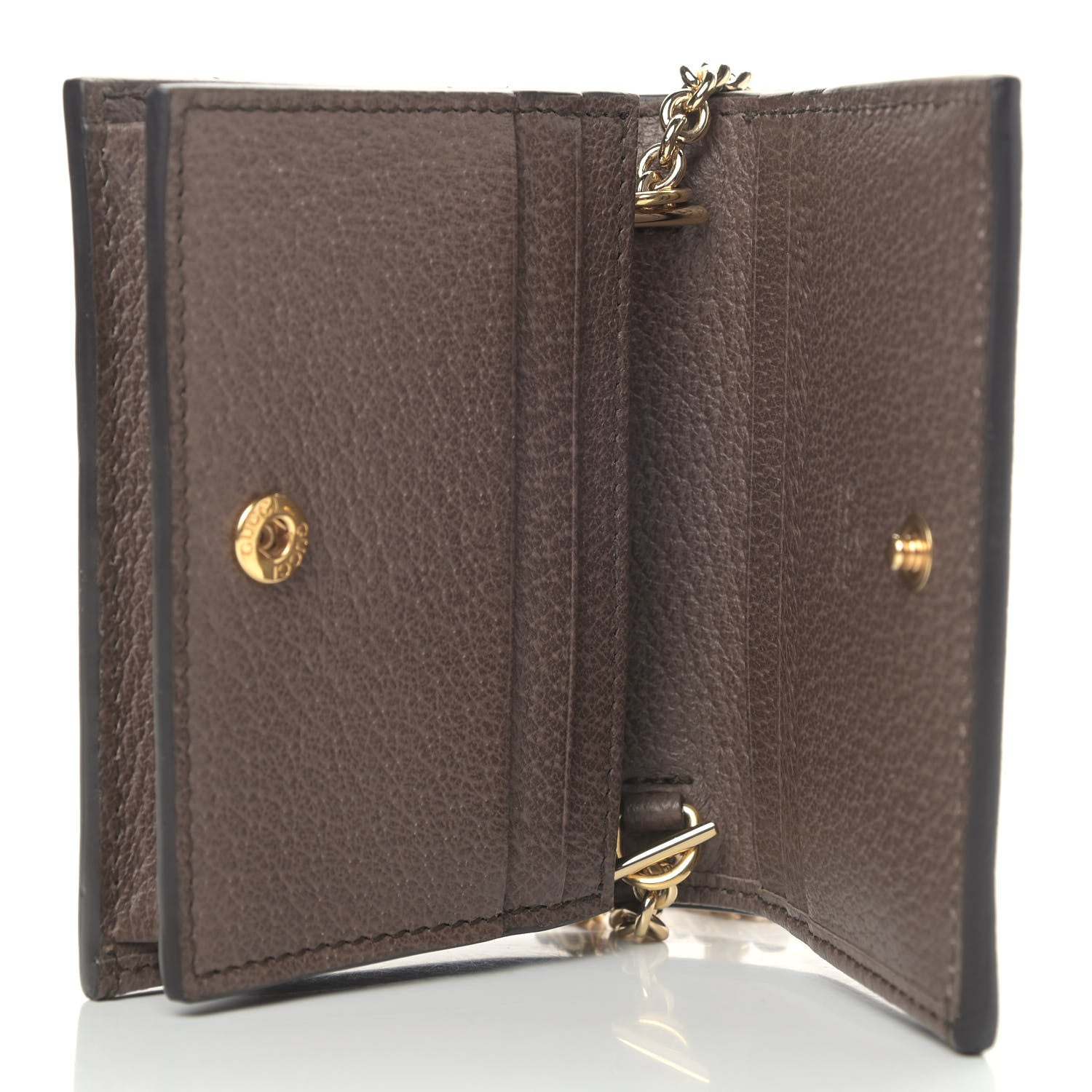 Gucci GG Supreme Monogram Web Ophidia Chain Card Case Wallet Beige New Acero 6 of 10
