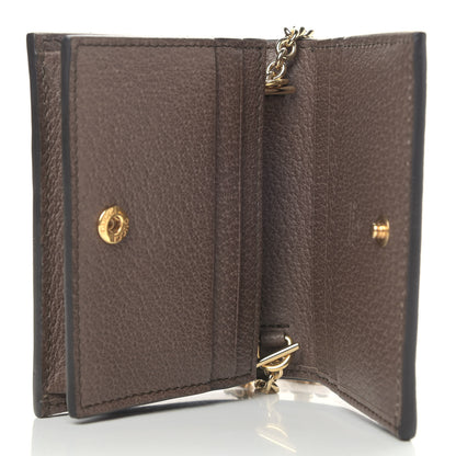 Gucci GG Supreme Monogram Web Ophidia Chain Card Case Wallet Beige New Acero 6 of 10