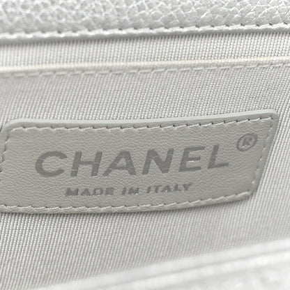 Chanel Metallic Calfskin Camellia Quilted Small Boy Flap Silver 6 of 18
