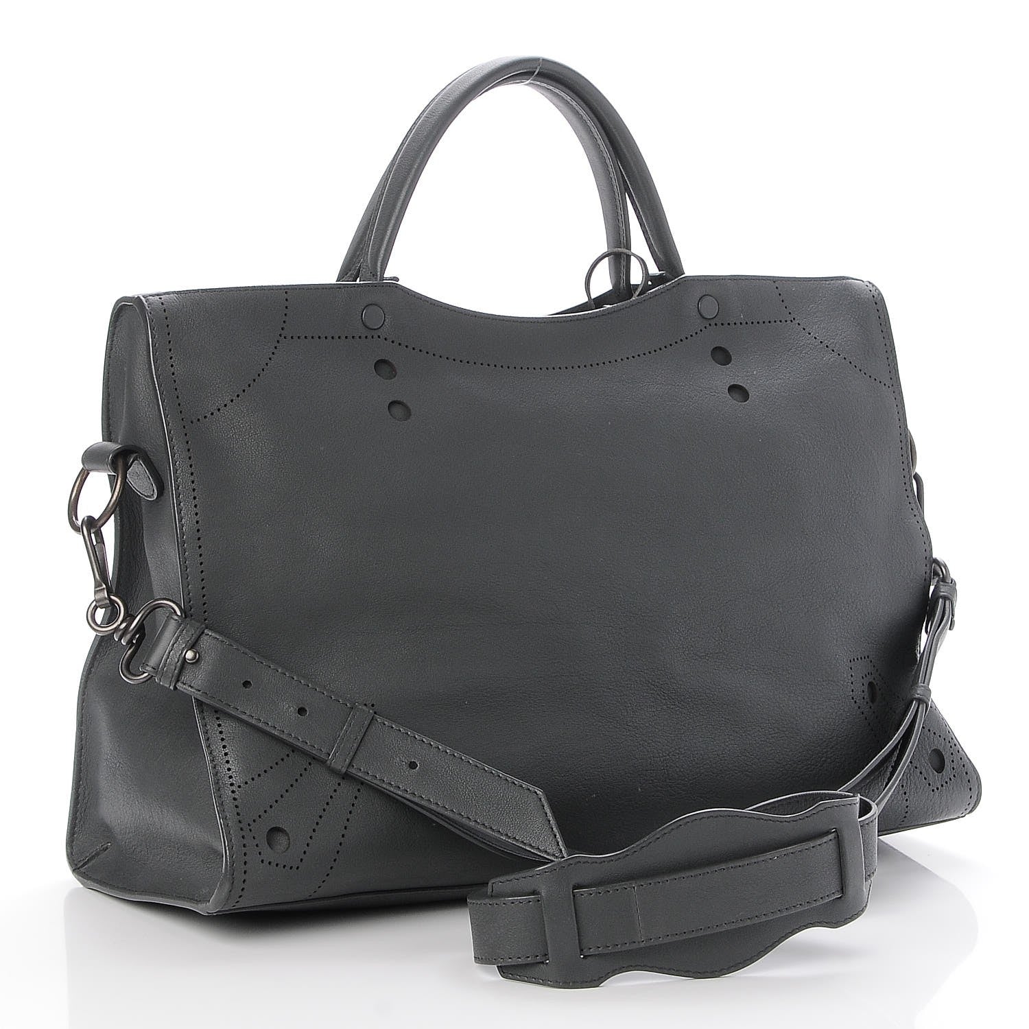 Balenciaga Veau Soyeux Perforated Blackout Hardware City Gris Fossile 4 of 8