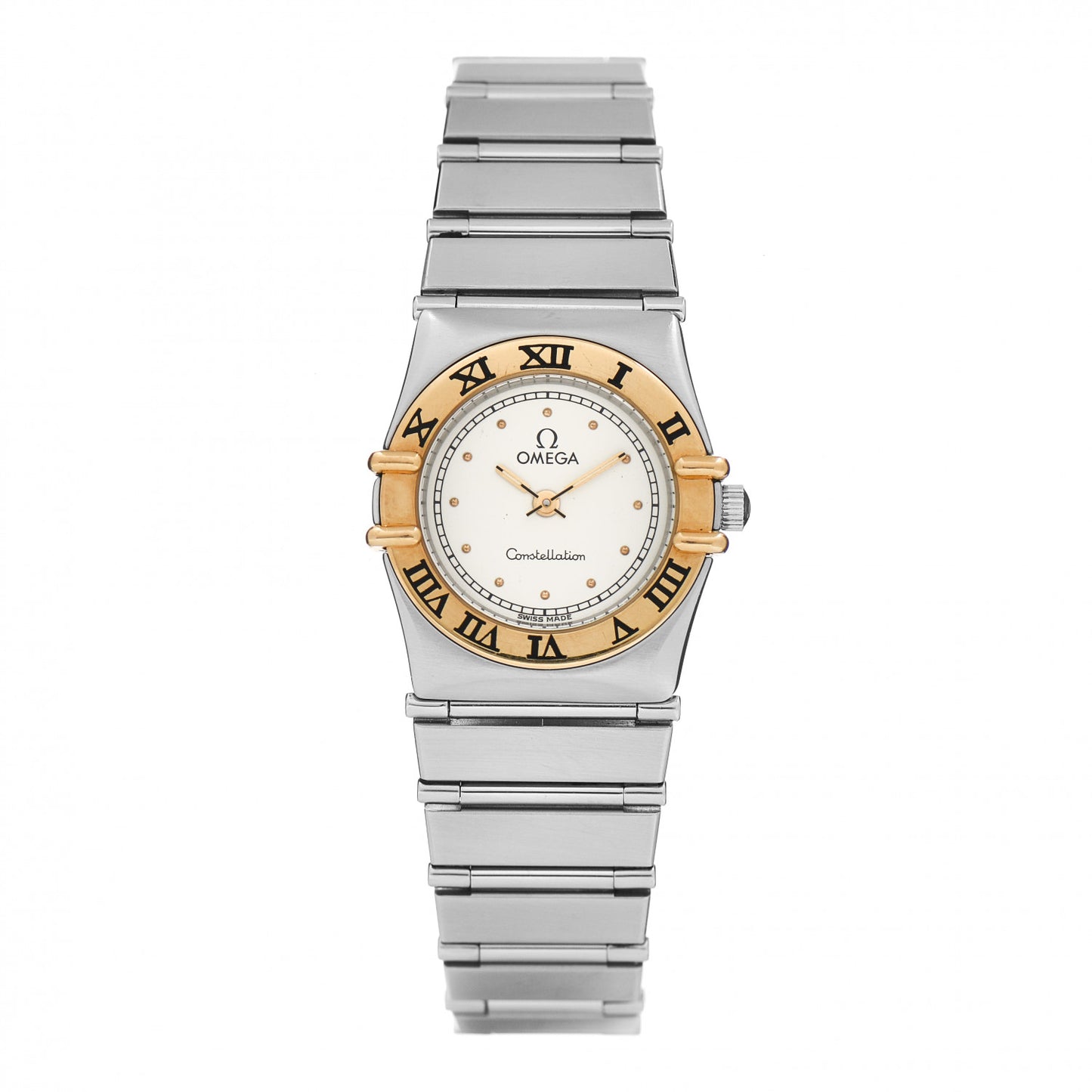 Stainless Steel 18K Yellow Gold 22mm Constellation Quartz Watch White 795.1080