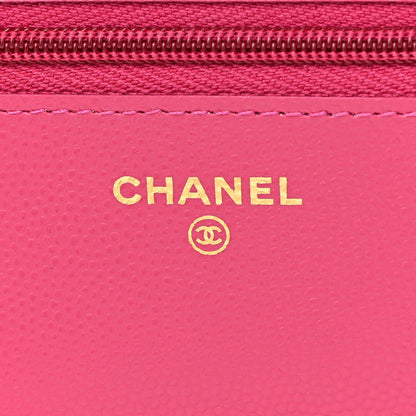 Chanel Caviar Quilted Wallet On Chain WOC Fuchsia 6 of 12