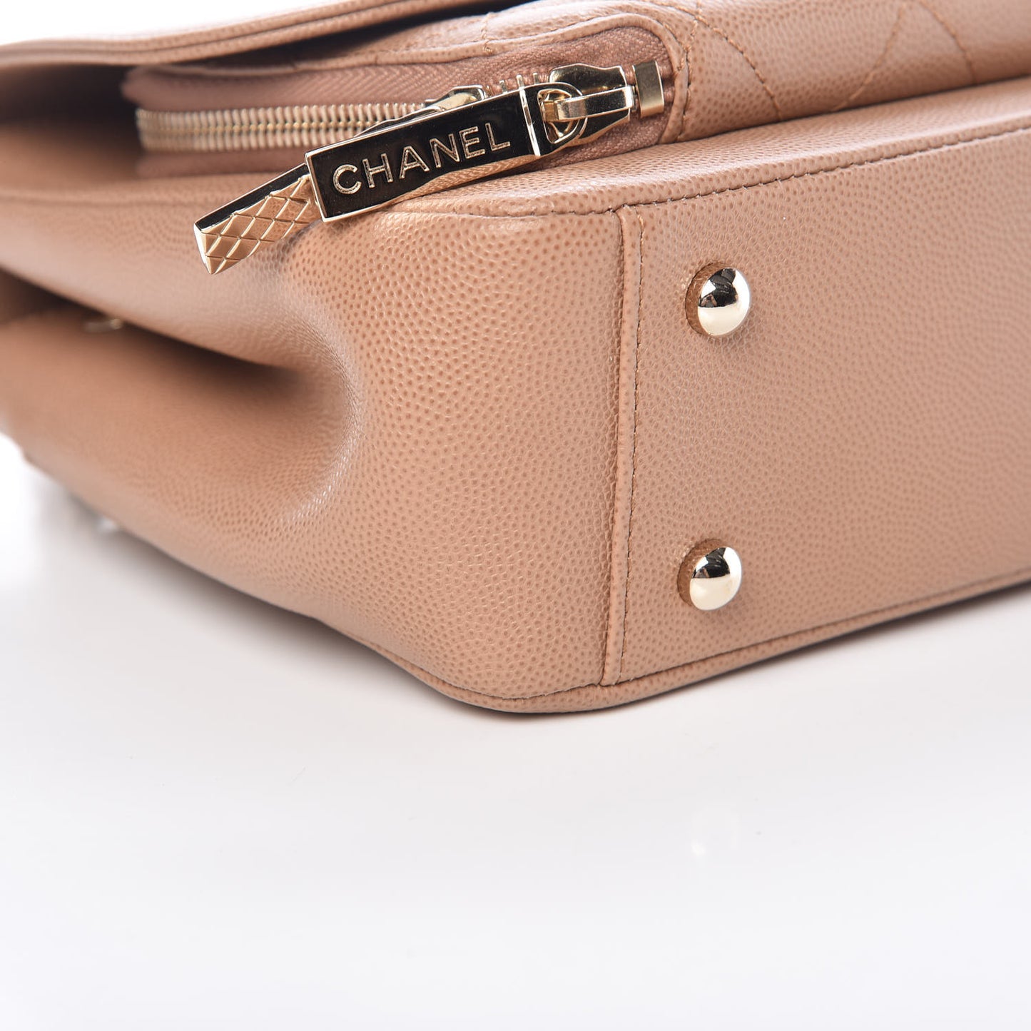 Caviar Quilted Small Business Affinity Flap Camel