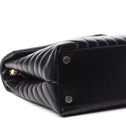 Saint Laurent Calfskin Y Quilted Monogram Large Loulou Chain Satchel Black 6 of 10