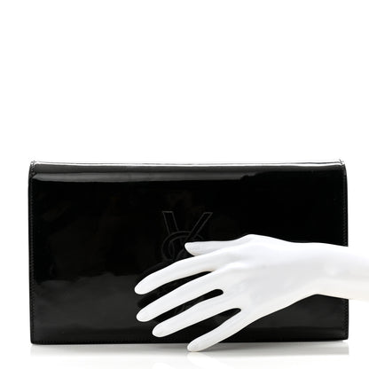 Saint Laurent Patent Monogram Large Belle De Jour Clutch Black 2 of 12